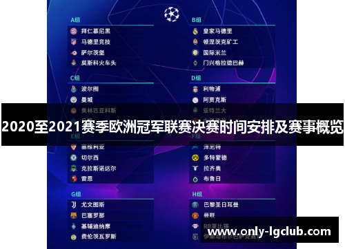 2020至2021赛季欧洲冠军联赛决赛时间安排及赛事概览 2020至2021赛季欧洲冠军联赛决赛时间安排及赛事概览