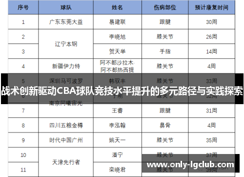 战术创新驱动CBA球队竞技水平提升的多元路径与实践探索